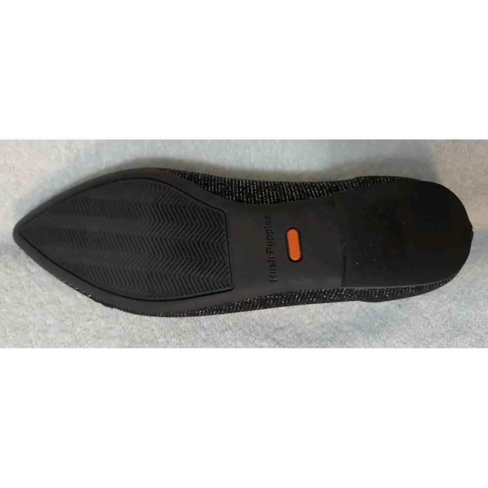 Hush Puppies Sadie Knit Asymmetric V Cut Shimmer Metallic Ballet Flats Womens 7 - Picture 7 of 11